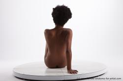 Nude Woman Black Sitting poses - ALL Slim medium black Sitting poses - simple Pinup